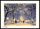 Running in a snowy Central Park