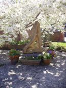 Stone carving in the courtyard