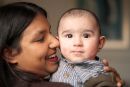 Photograph of mother and son taken at home