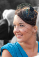 Wedding guest with background converted to black and white