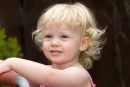 Portrait of a girl on a trampoline