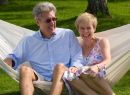 A comical moment during a portrait session as the client's hammock collapses