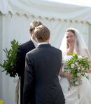 Photograph of the bride in the receiving line