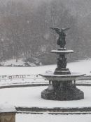 Bethesda Fountain in snow