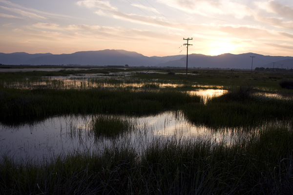 Sunset over the 'Flood'