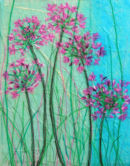'Agapanthus Elegance' Original Framed Tissue Paper Collage Artwork. SOLD