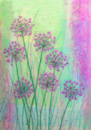 'Agapanthus - Love Flower' Original Tissue Paper Collage. Framed . SOLD
