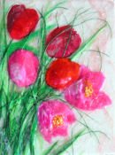 'From The Heart' Original Tissue Paper Collage On Canvas. SOLD