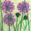 'Purple Stars' Original Tissue Paper Collage On Canvas. Unframed. SOLD