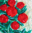 'Ruby Roses' Original Tissue Paper Collage On Canvas