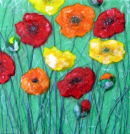 'Shiny Happy Poppies' Original Tissue Paper Collage On Canvas