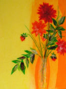 'Summer Dahlia Dazzle'  Original Framed Art Work. SOLD.