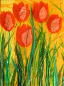 'Sunset Dancers' Original Tissue Paper Collage On Canvas. SOLD