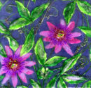 'Passion In Flower' Original Tissue Paper Collage On Canvas. SOLD